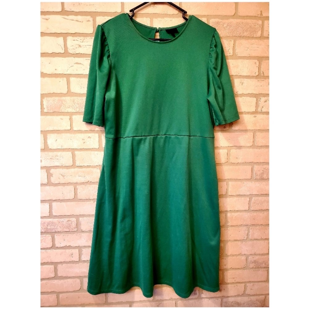 Who What Wear Short Sleeve Green Dress